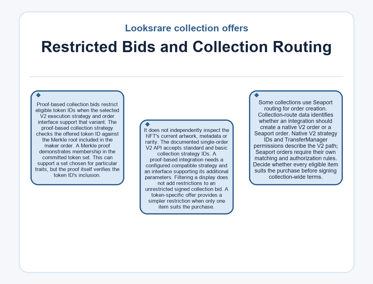 Illustration: Looksrare collection offers: Restricted Bids and Collection Routing